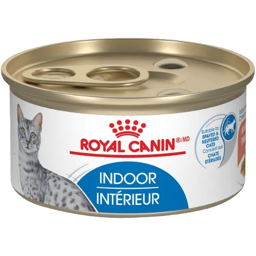    - Chicken flavor cat food  Indoor Adult Morsels in Gravy Canned - Wet Cat Food - Royal Canin